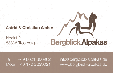 Visitenkarte Bergblick Alpakas